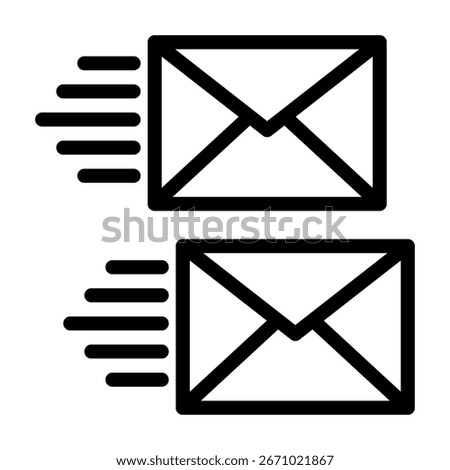 Envelope fast icon line style illustration