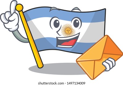 With envelope flag argentina isolated with the character