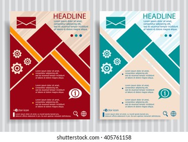 Envelope flat symbol modern flyer, brochure vector template.