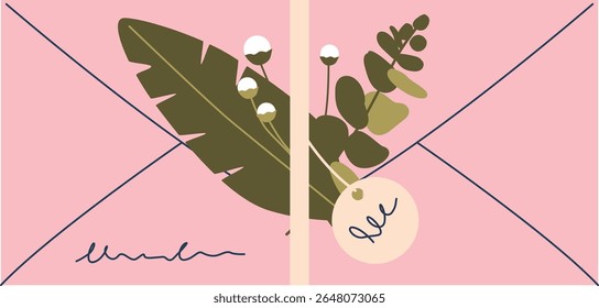 Envelope with flower bloom vector illustration