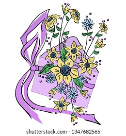 
An envelope with flowers