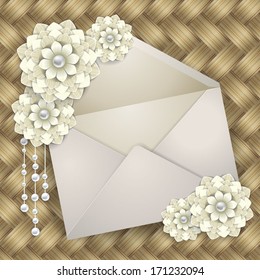 envelope with flowers