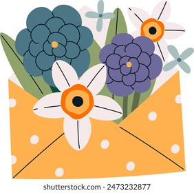 Sobre Con Ilustración vectorial De Flores