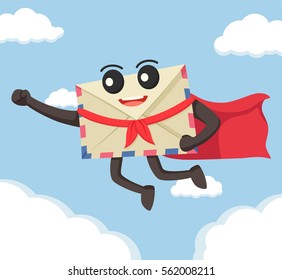 envelope flying with cape