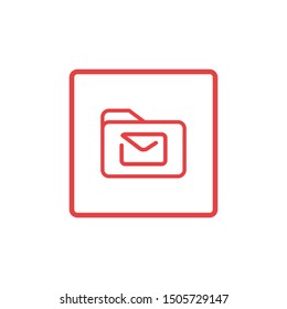 the envelope in the folders. folder mail icon design. line art style vector illustration eps 10