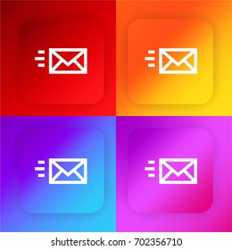 Envelope four color gradient app icon set