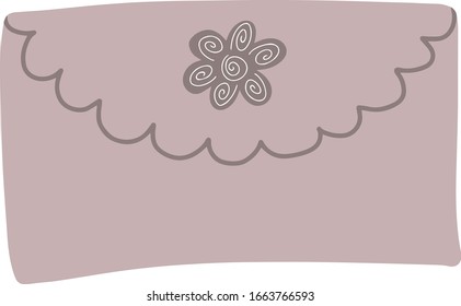 Envelope front, color vector illustration isolated on a white background. Romantic message, love letter. Correspondence by mail.