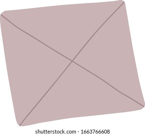 Envelope front, color vector illustration isolated on a white background. Romantic message, love letter. Correspondence by mail.