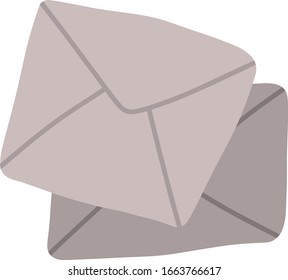 Envelope front, color vector illustration isolated on a white background. Romantic message, love letter. Correspondence by mail.
