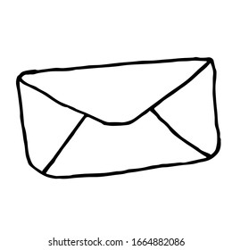 Envelope front, color vector illustration isolated on a white background. Romantic message, love letter. Correspondence by mail.
