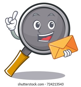 With envelope frying pan cartoon character