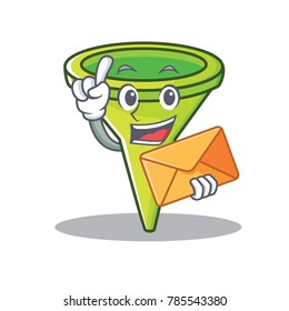 With envelope funnel character cartoon style