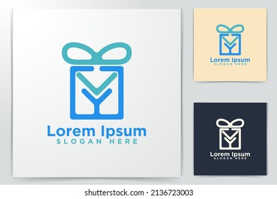 envelope, Gift Box Logo Designs, Vector Illustration