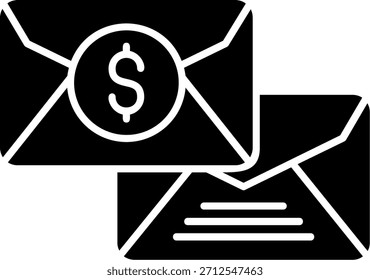Diseño de icono de estilo de glifo de sobre