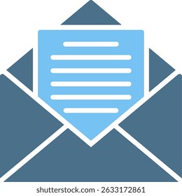 Ícone de Duas Cores do Glifo de Envelope