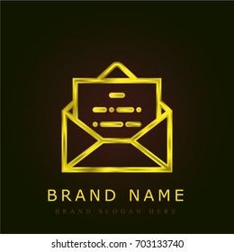 Envelope golden metallic logo