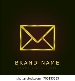 Envelope golden metallic logo