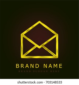 Envelope golden metallic logo
