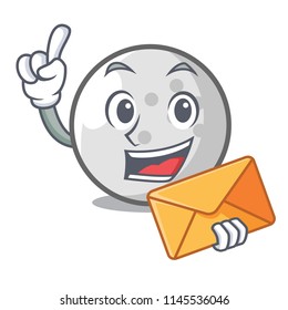 With envelope golf ball character cartoon