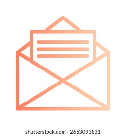 Envelope Gradient Icon. Editable Stroke. Can be used for website UI and mobile applications.
