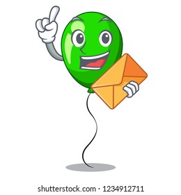 With envelope green baloon on left corner mascot