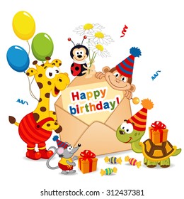 envelope with greeting card - vector illustration, eps