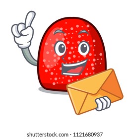 With envelope gumdrop character cartoon style