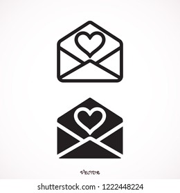 An envelope having love message to be sent on special occasions