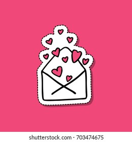 envelope with heart doodle icon