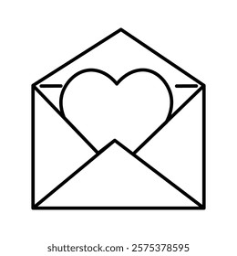 envelope with heart in doodle style. Element for decoration design mail posts postcards poster print invitation background backdrop wrapping wallpaper