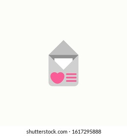 Envelope with heart flat icon. Element of Web Valentine's day icon for mobile concept and web apps. Love letter vector illustration.