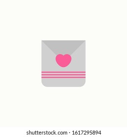 Envelope with heart flat icon. Element of Web Valentine's day icon for mobile concept and web apps. Love letter vector illustration.