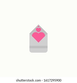 Envelope with heart flat icon. Element of Web Valentine's day icon for mobile concept and web apps. Love letter vector illustration.