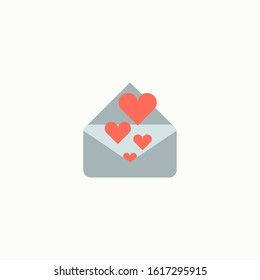 Envelope with heart flat icon. Element of Web Valentine's day icon for mobile concept and web apps. Love letter vector illustration.