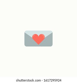 Envelope with heart flat icon. Element of Web Valentine's day icon for mobile concept and web apps. Love letter vector illustration.