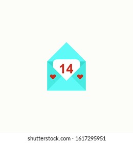 Envelope with heart flat icon. Element of Web Valentine's day icon for mobile concept and web apps. Love letter vector illustration.