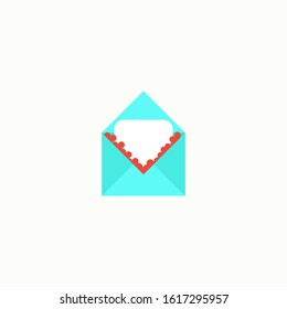 Envelope with heart flat icon. Element of Web Valentine's day icon for mobile concept and web apps. Love letter vector illustration.