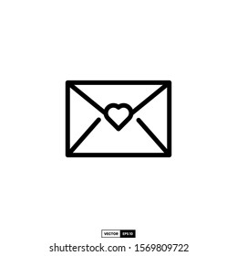 Envelope heart icon, design inspiration vector template for interface and any purpose