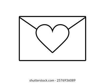 Envelope with Heart Icon Illustration