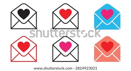 Envelope with Heart Icon for Love and Affection Communication