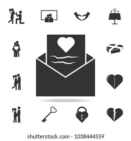envelope with heart icon. Love or couple element icon. Detailed set of signs and elements of love icons. Premium quality graphic design. One of the collection icons for websites on white background