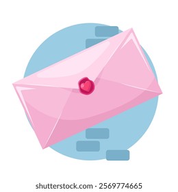 Envelope with heart icon. Vector illustration in cartoon style.