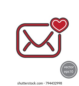 Envelope and heart icon, vector illustration