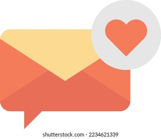 envelope and heart illustration in minimal style isolated on background