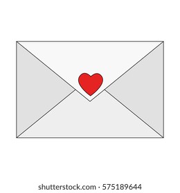 envelope with heart love card decoration