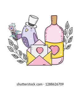 envelope with heart and mason jar