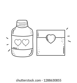 envelope with heart and mason jar