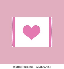 Envelope with heart on pink background. Valentine's Day celebrat
