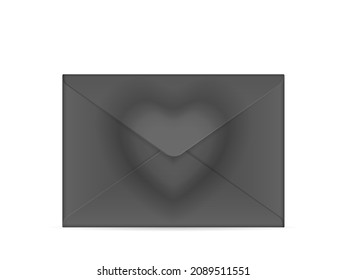 Envelope with heart on a white background. Vector illustration.