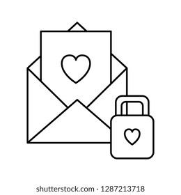 envelope with heart with padlock